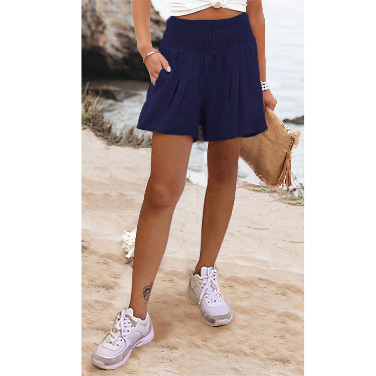 Women's Solid Color High Waist Casual Shorts 20