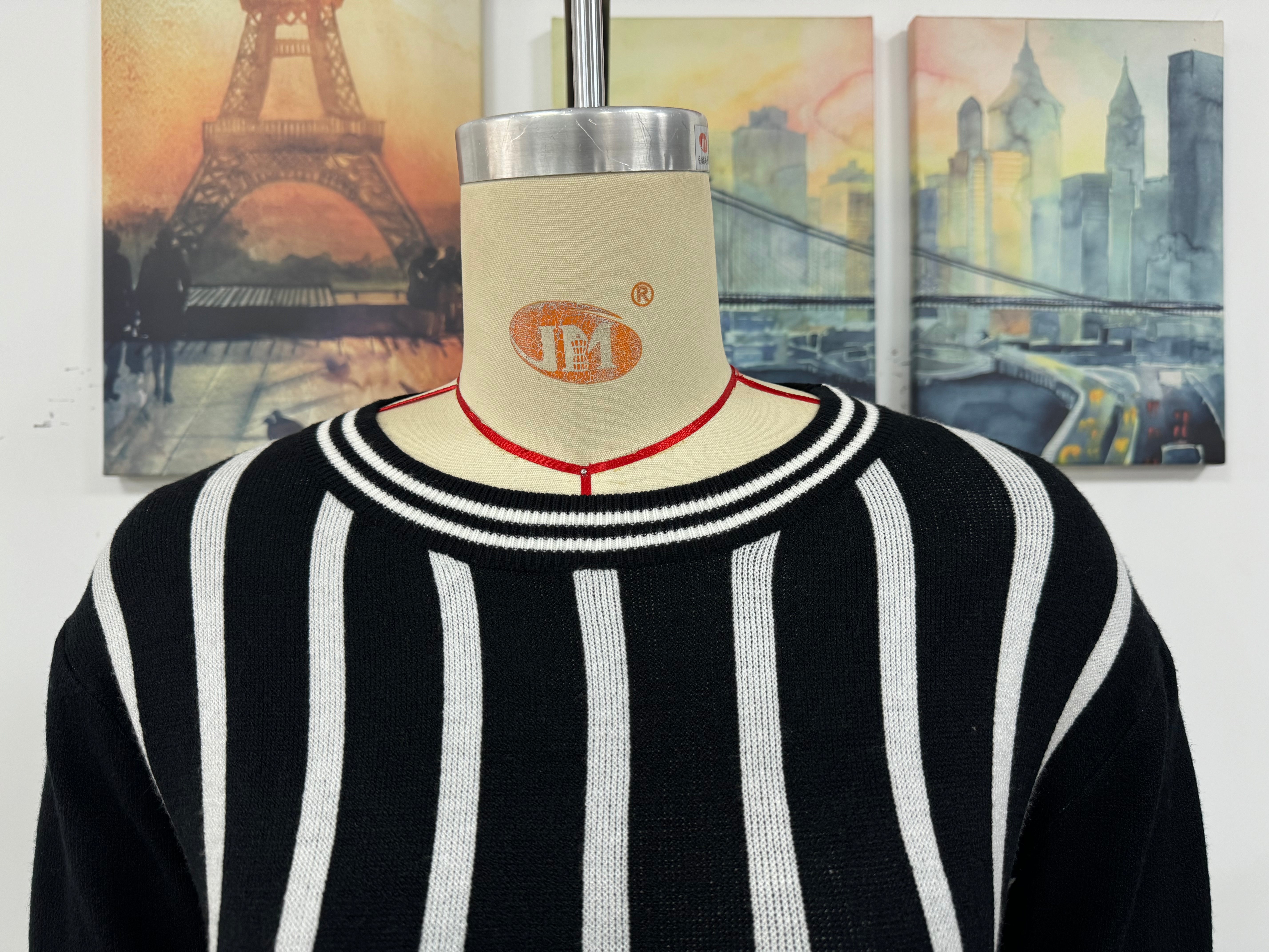 Women Striped Short Sleeve Casual knitting Top 14