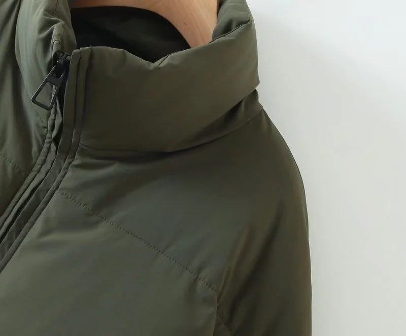 women's winter style fashion Stand Collar zipper pocket warm cotton-padded jacket 33