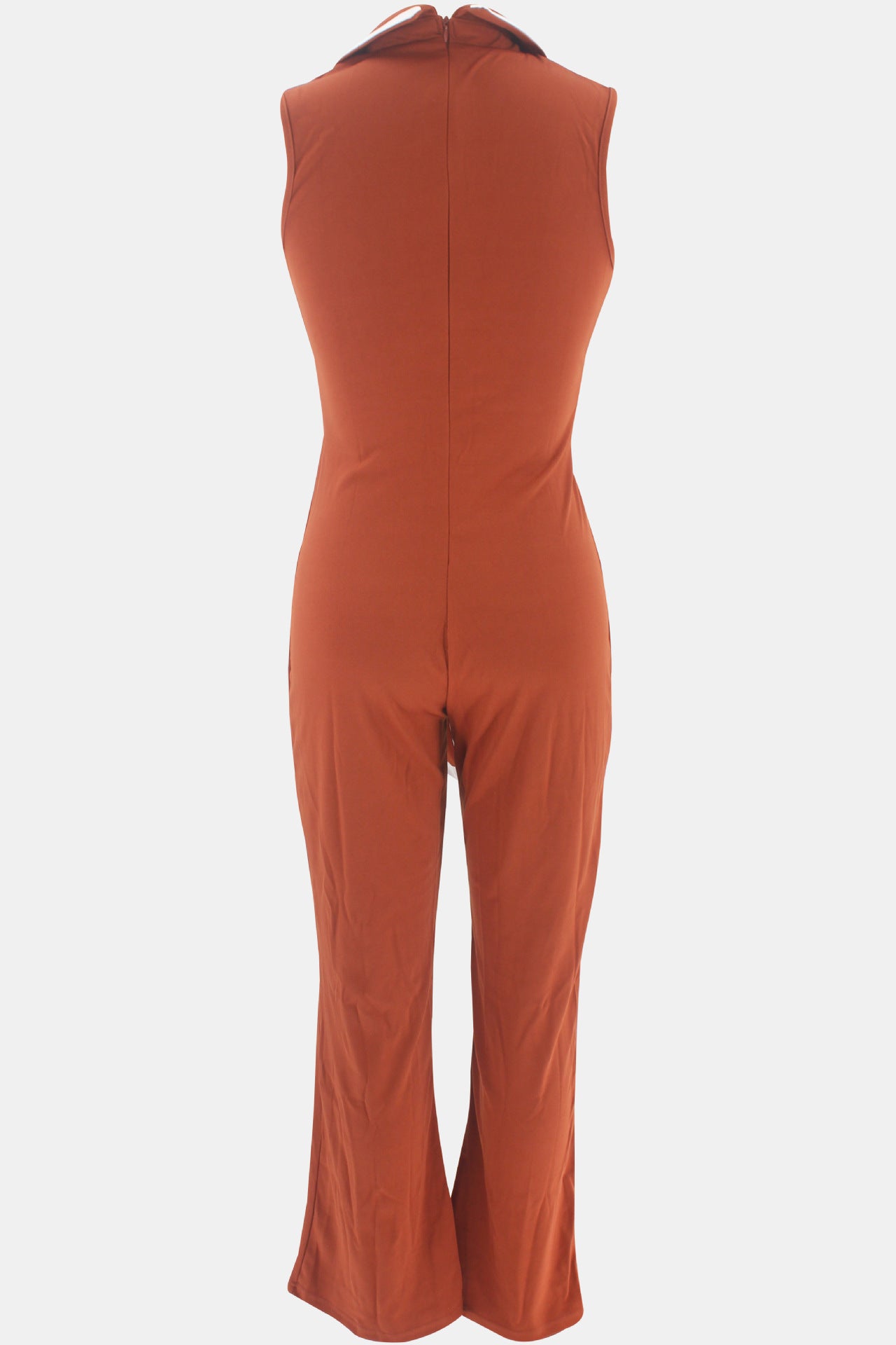 Summer Women's Fashionable V-Neck Chic Elegant Sleeveless Wide Leg Jumpsuit 60