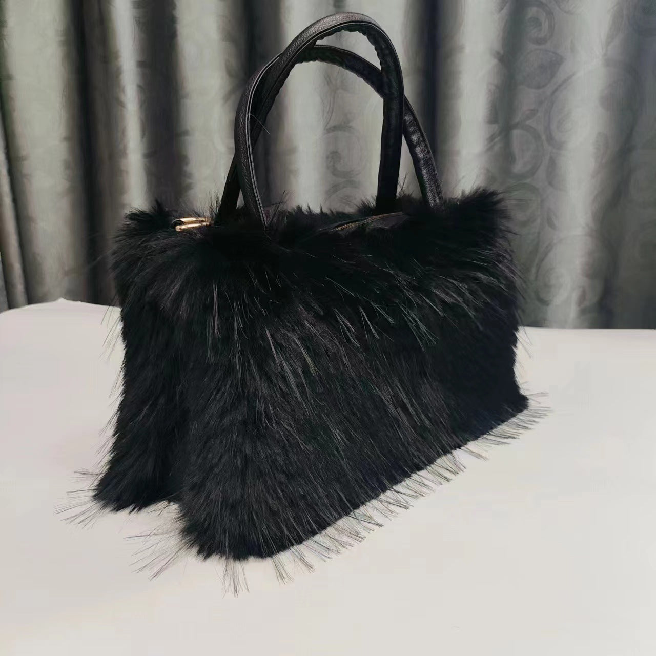 Faux fur plush handbag Faux raccoon fur handbag 23