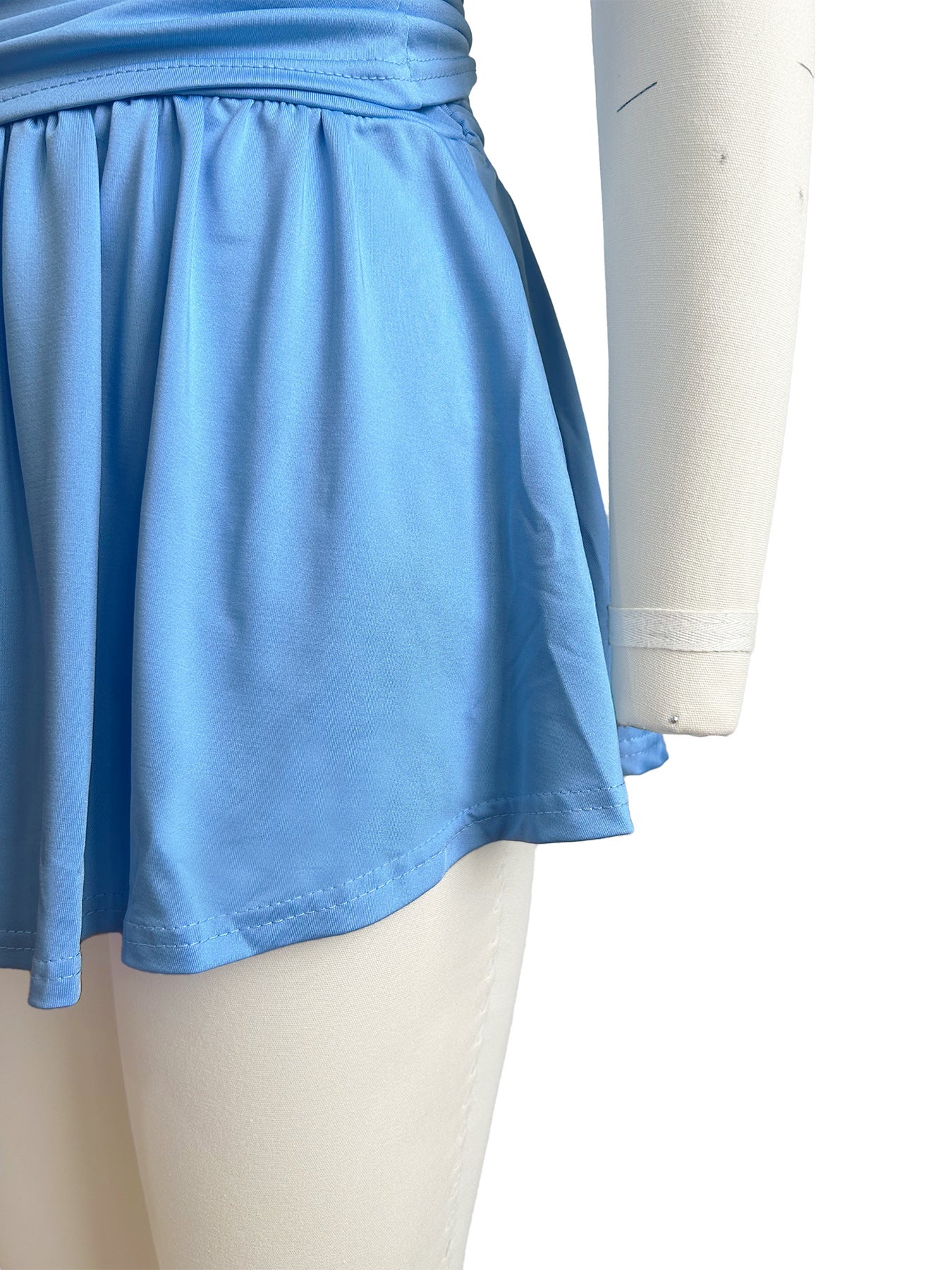 Women Sexy Cute Suspender Pleated Bell Bottom Skirt Two-piece Set (with Underwear) 14