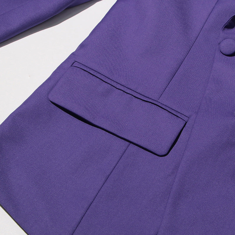 Women flower decoration elegant slit Blazer 14