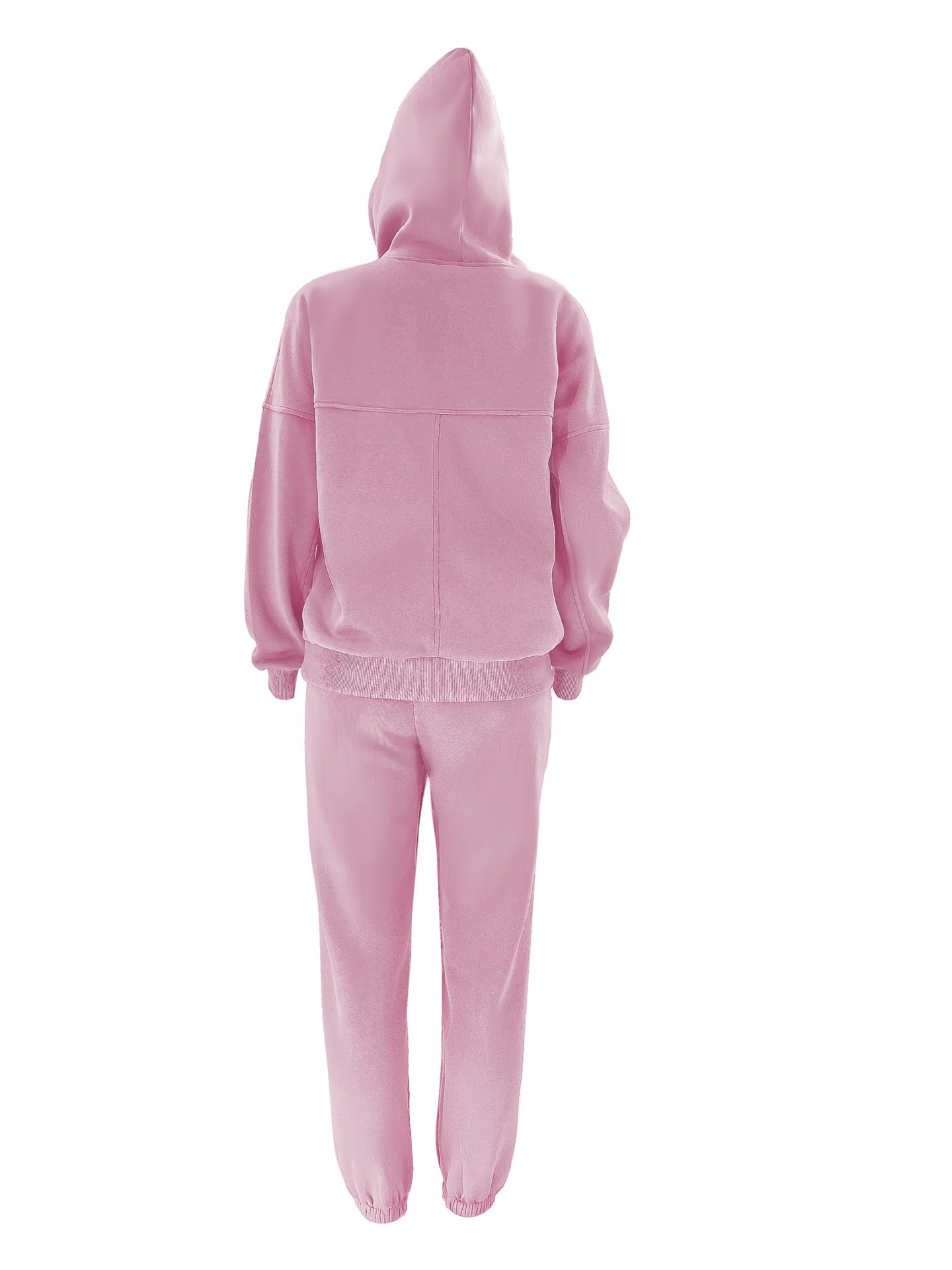 Women Solid Hoodies and Pant Casual Two-piece Set 32