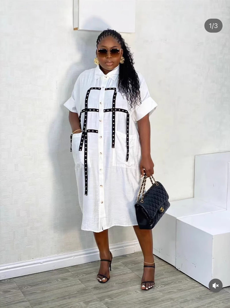 Africa Summer Short Sleeve Plus Size Loose Casual Top 5