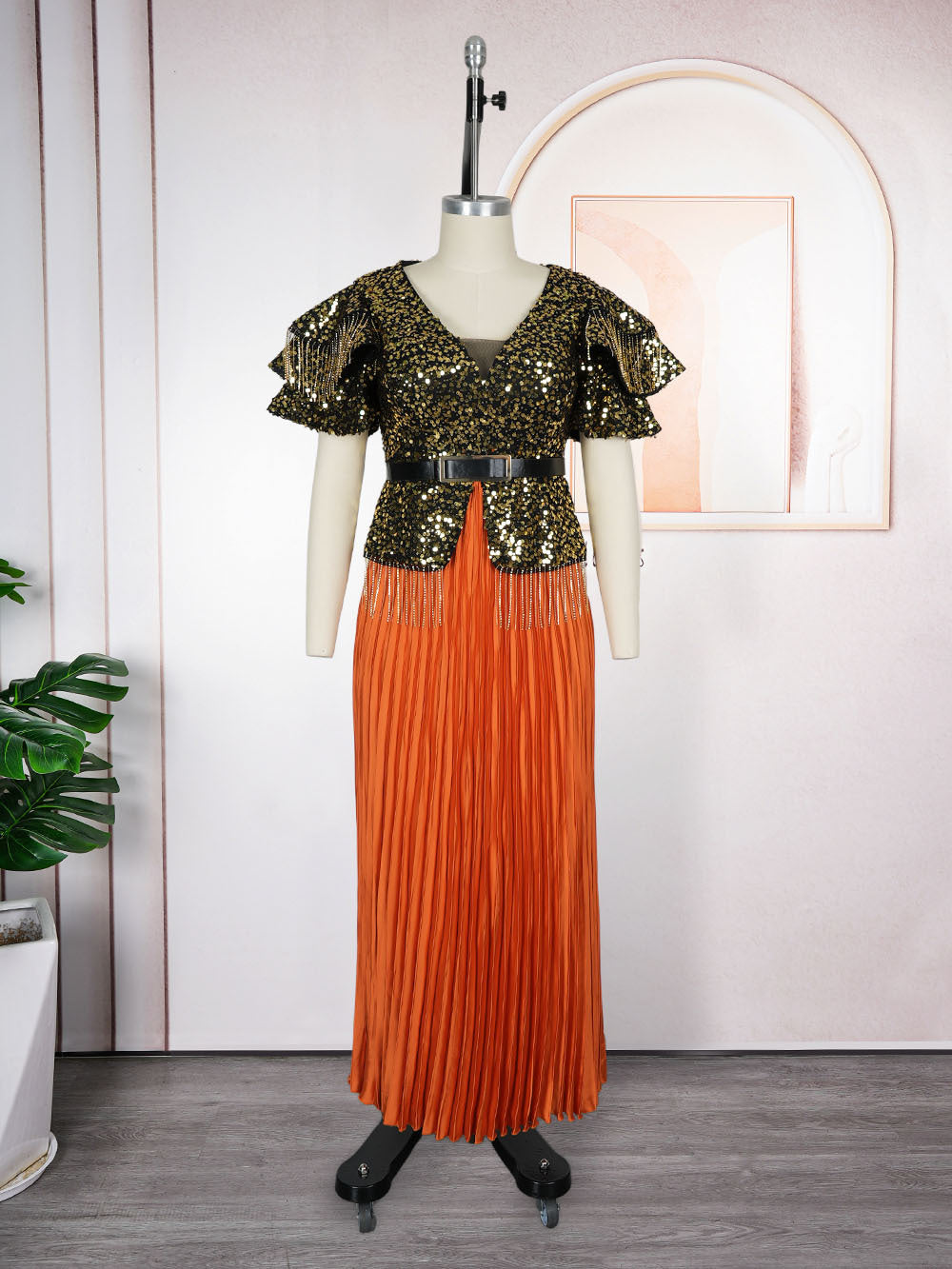 Plus-size African Women elegant sequin dress Dresses 9