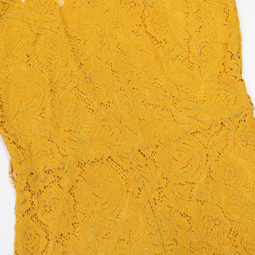 Women Round Neck Short-Sleeved Lace Jumpsuit 14