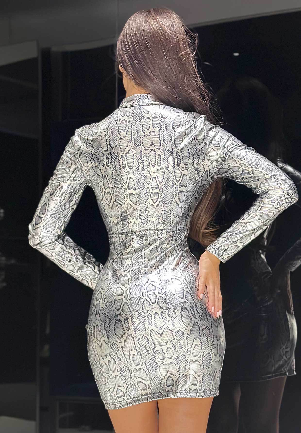 Dress V Neck Slim Waist Long Sleeve Tight Fitting Bodycon Sheath Dress 4