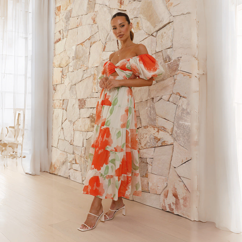 Women Printed Puff Sleeve Dress 21