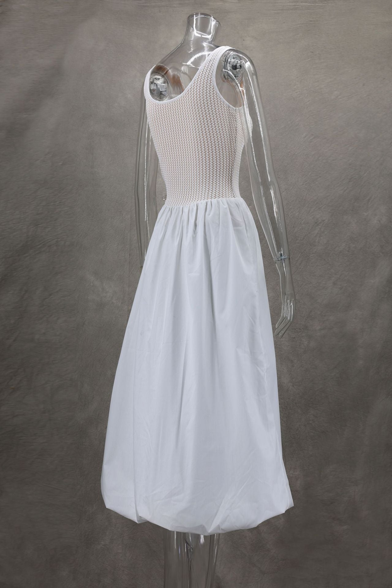 Fashion Summer Sleeveless Mesh Patchwork Sleeveless Slim Chic Dress 11