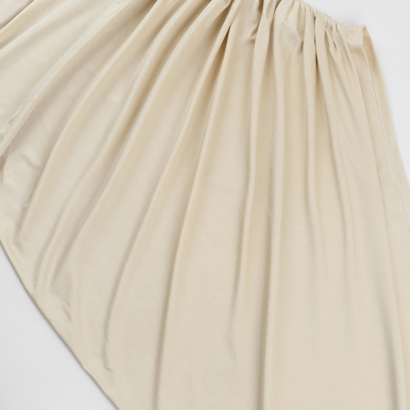 Spring Maxi Dress Chic Elegant Slim Strapless Hollow Out Ruched Dress 15