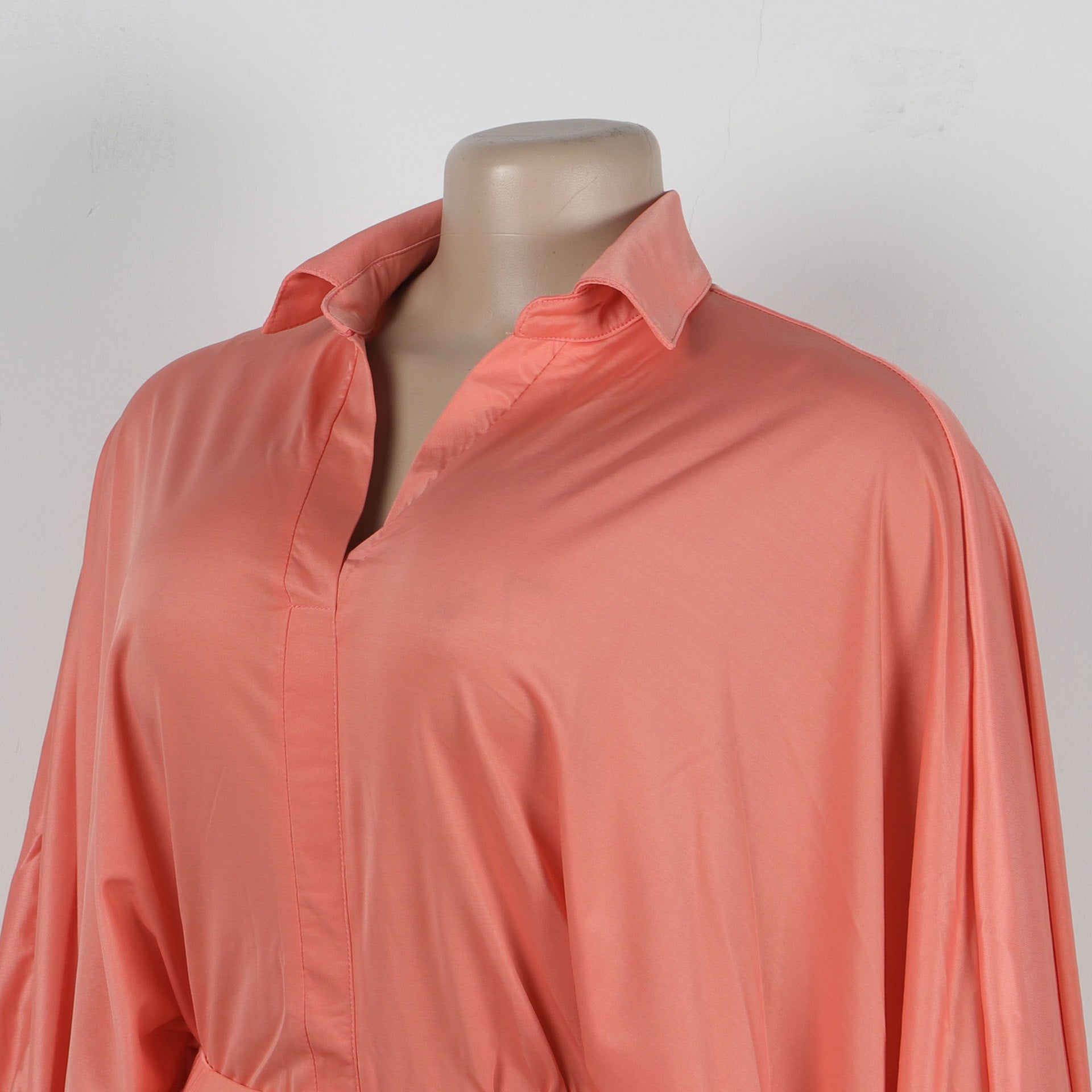 Sexy Solid Color Bat Sleeves Loose Shirt Shorts Two Piece Set 17