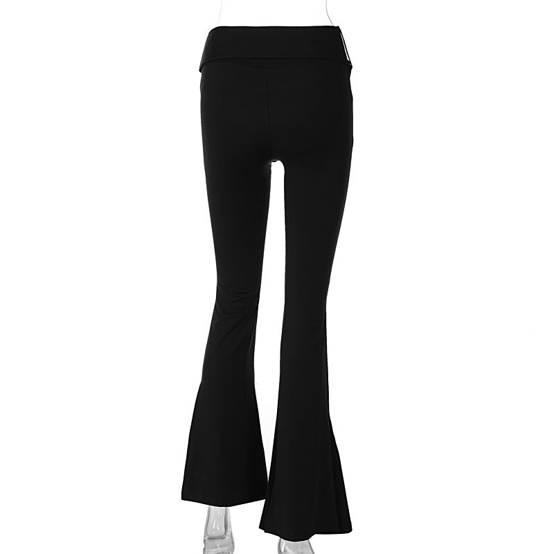Winter And Spring Women's Sexy Fashion Trend Tight Fitting Slim Fit Mid-Waist Bell Bottom Pants 14