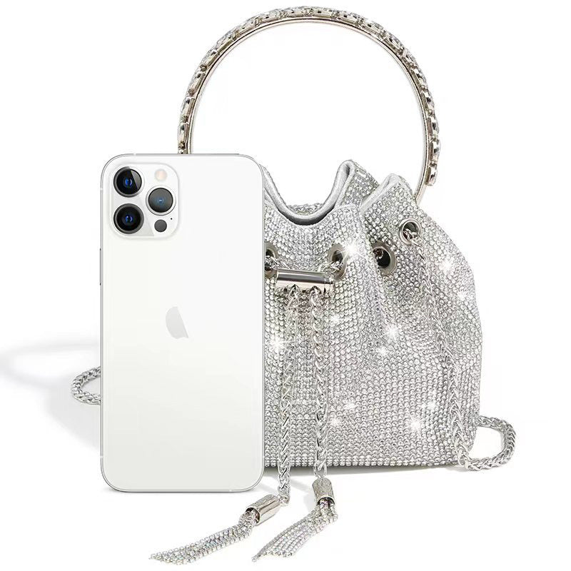 Women's Spring Dinner Full Diamond Chain One-Shoulder Rhinestone Crossbody Bag 15