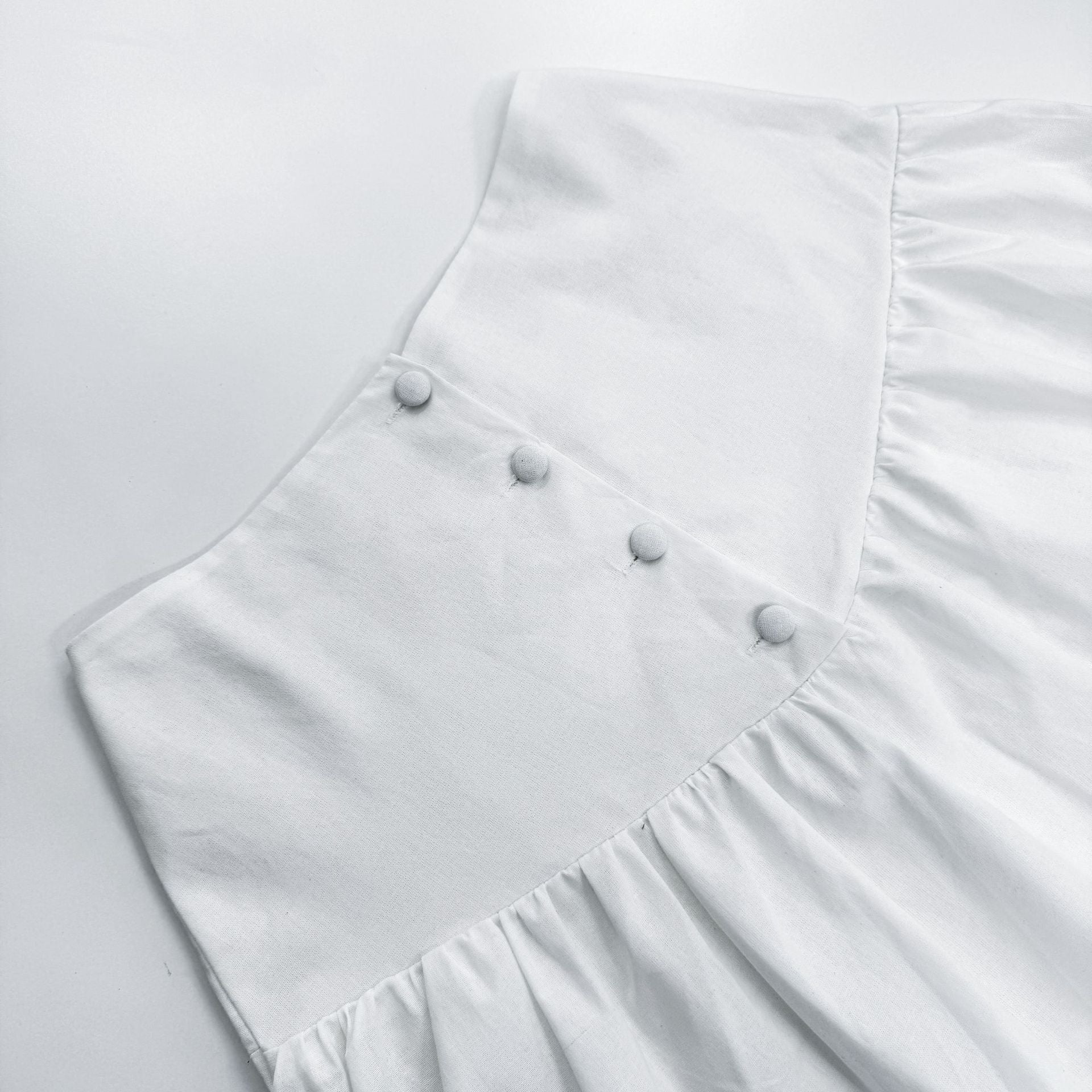 Summer White Lantern Sleeve Shirt & Skirt Two-Piece Casual Office Set 18