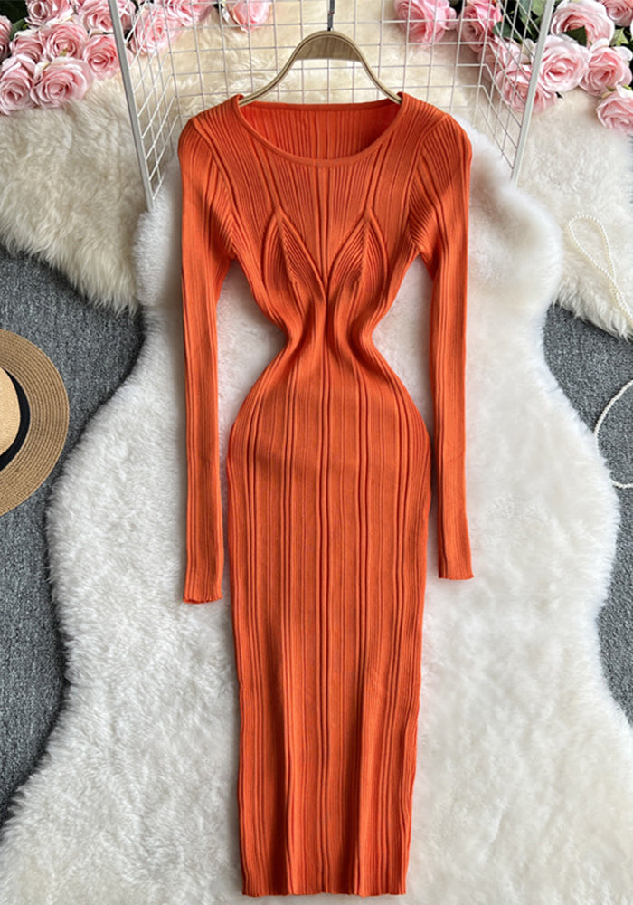 Women sexy Ribbed Bodycon Knitting dress