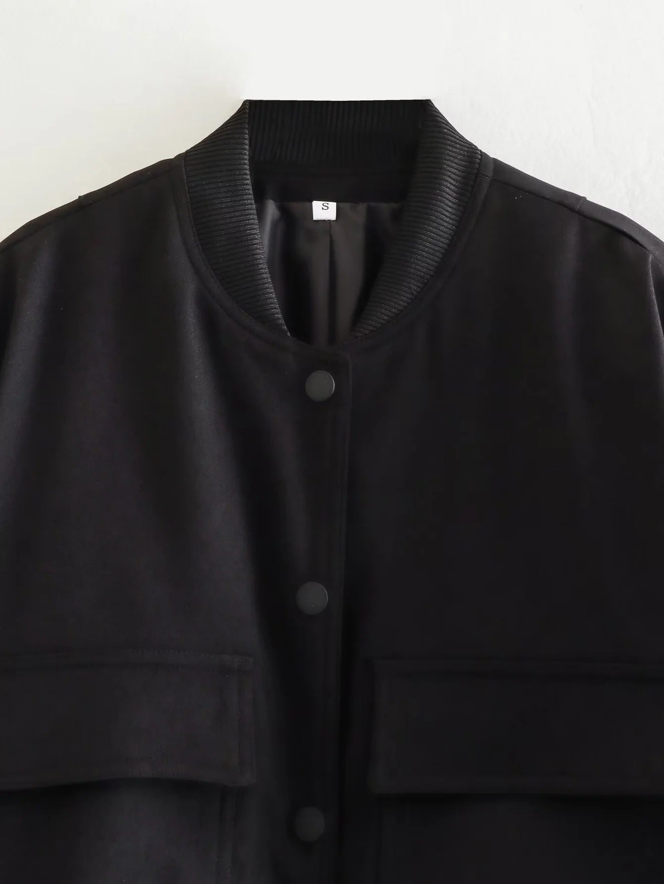 Women's Bomber Jacket Spring and Autumn Pocket Long Sleeve Casual Single Breasted Coat 67