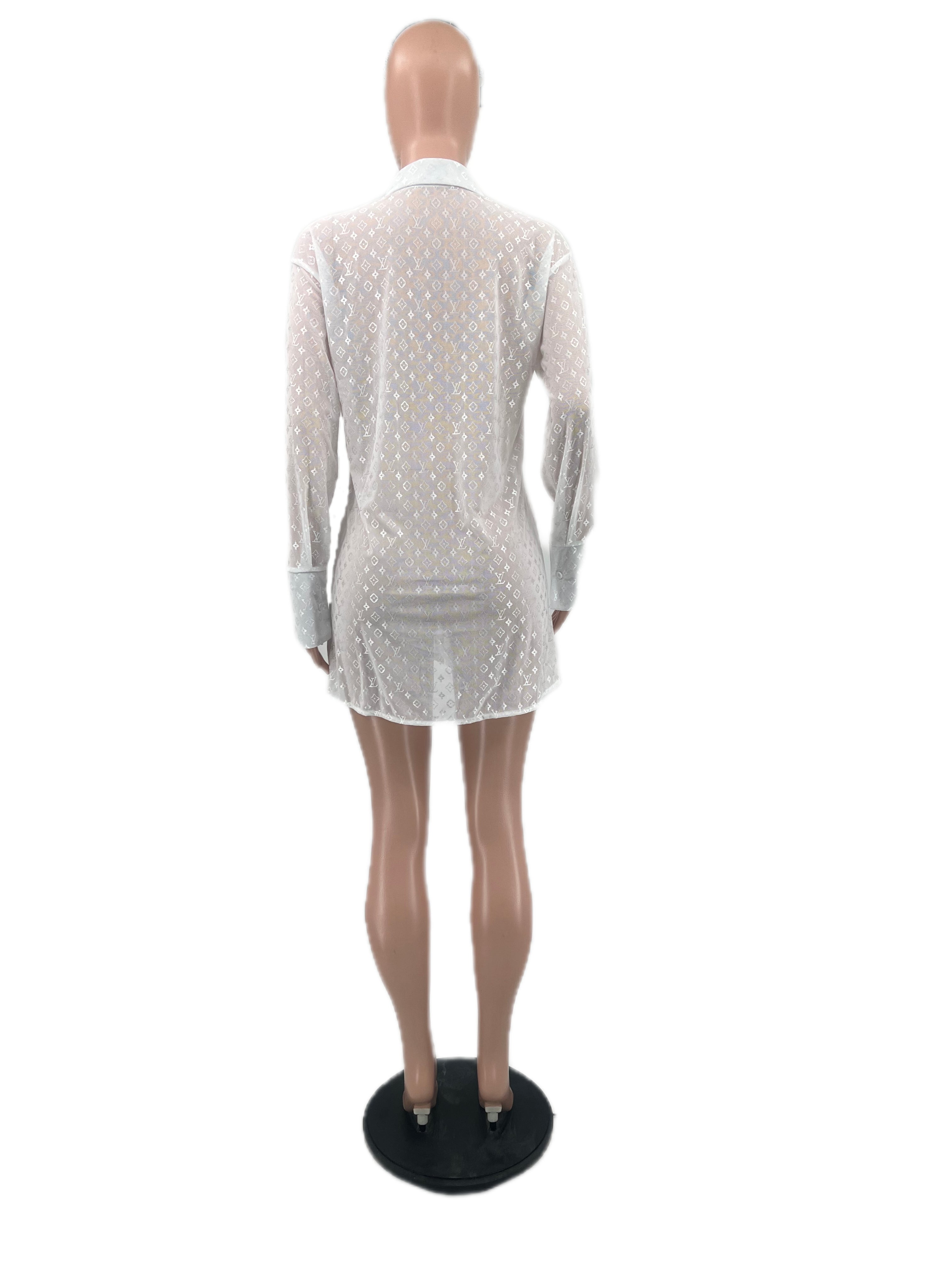 Women's Sexy Mesh See-Through Fabric Women's Shirt 13