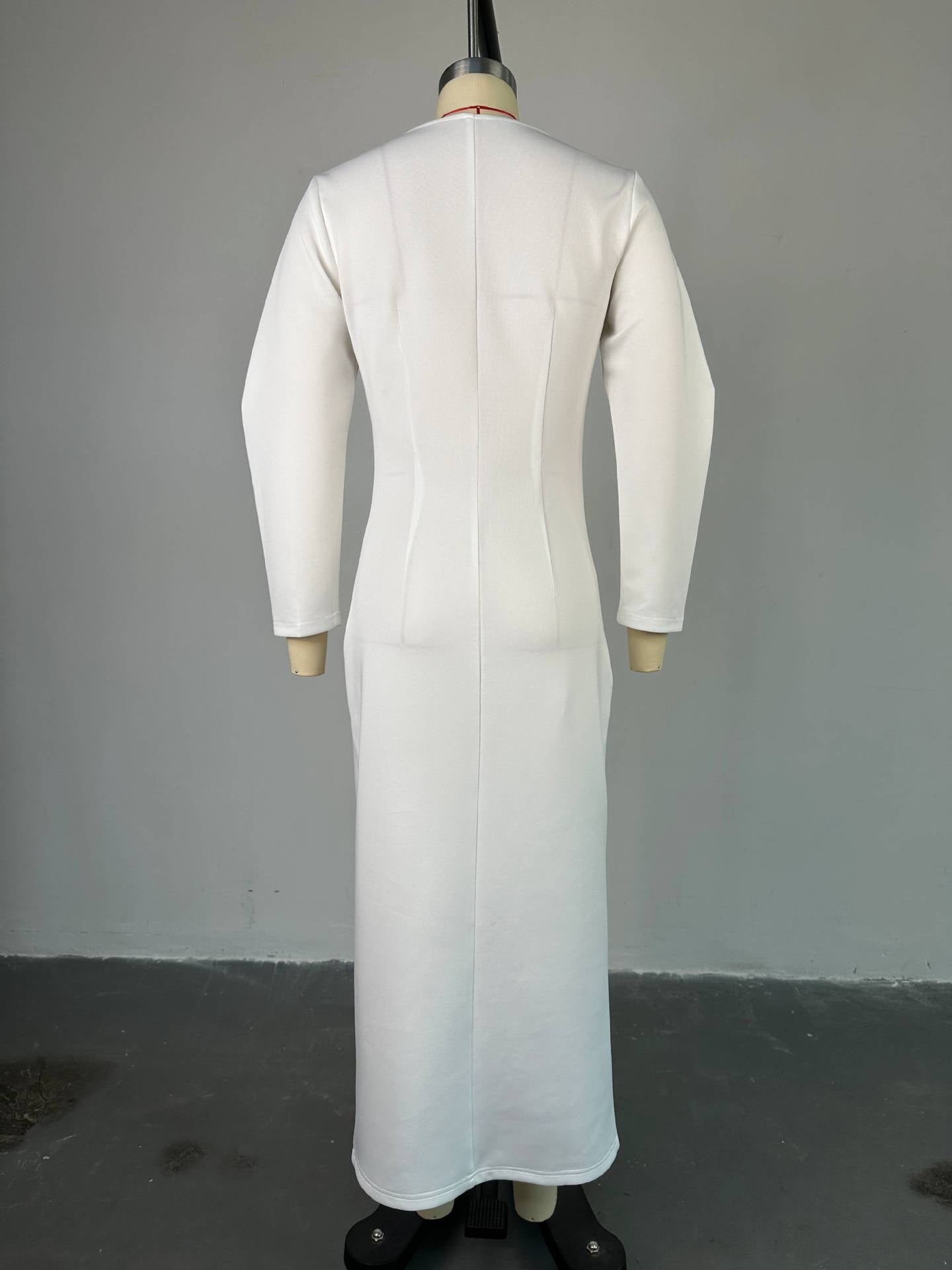 Women's Summer Chic Elegant Beaded V-Neck High Waist Slit Dress 10