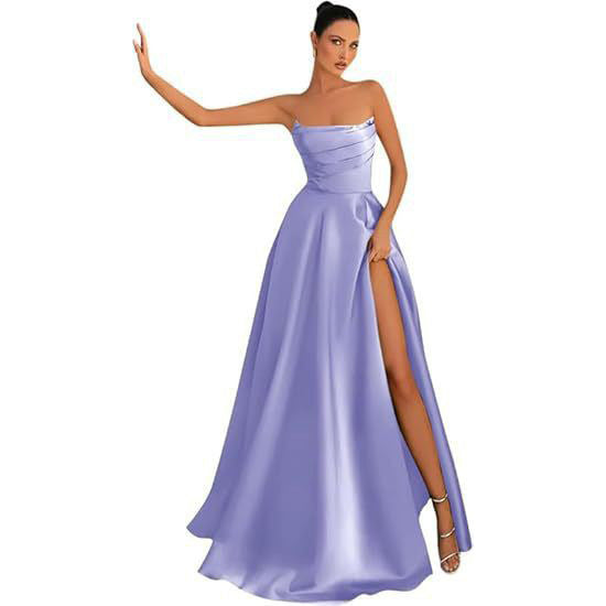 Women Strapless Sexy Slit Formal Party Evening Dress（Processing time need 3-6 days） 16