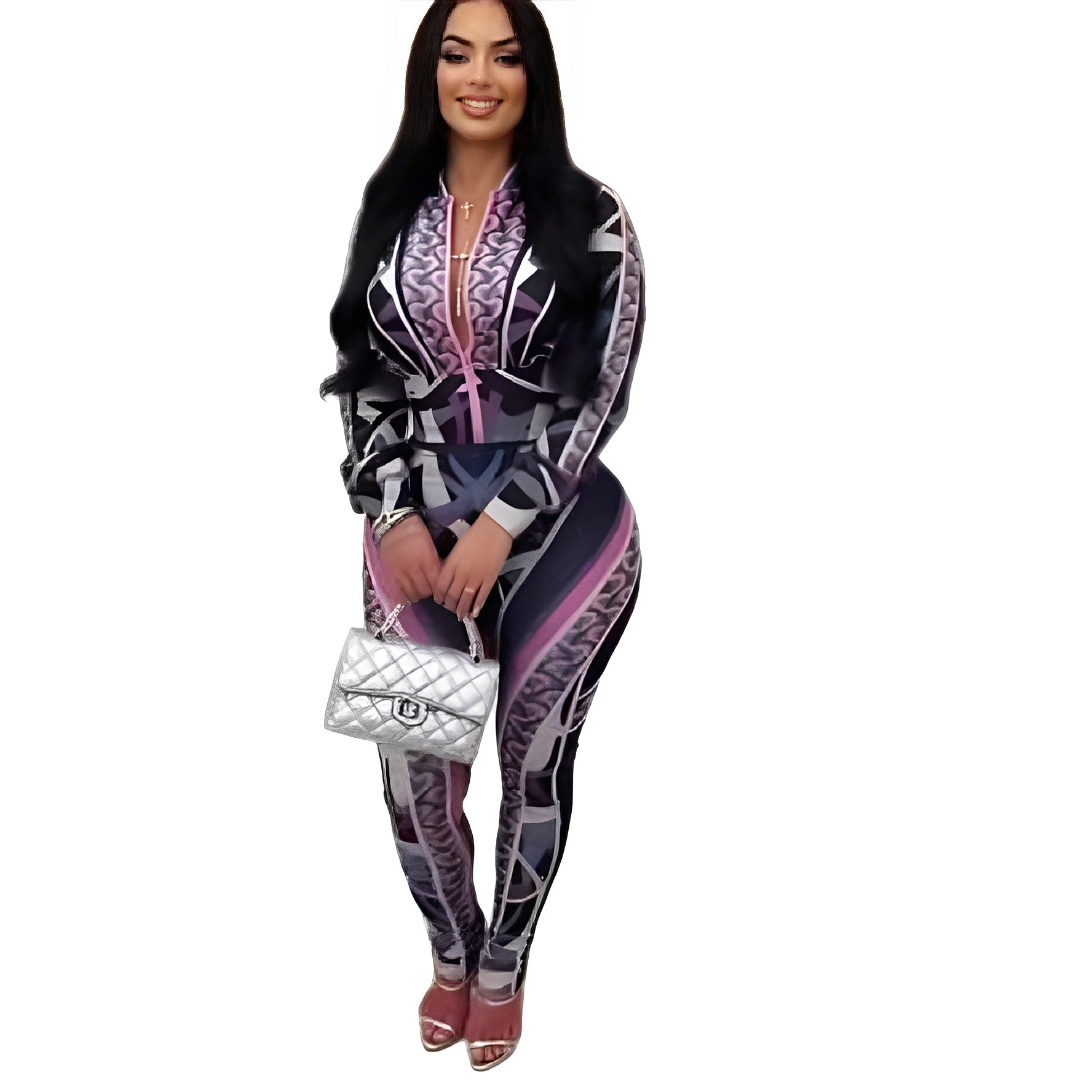Women's Sport Casual Fashion Print Two-Piece Pants Set 11