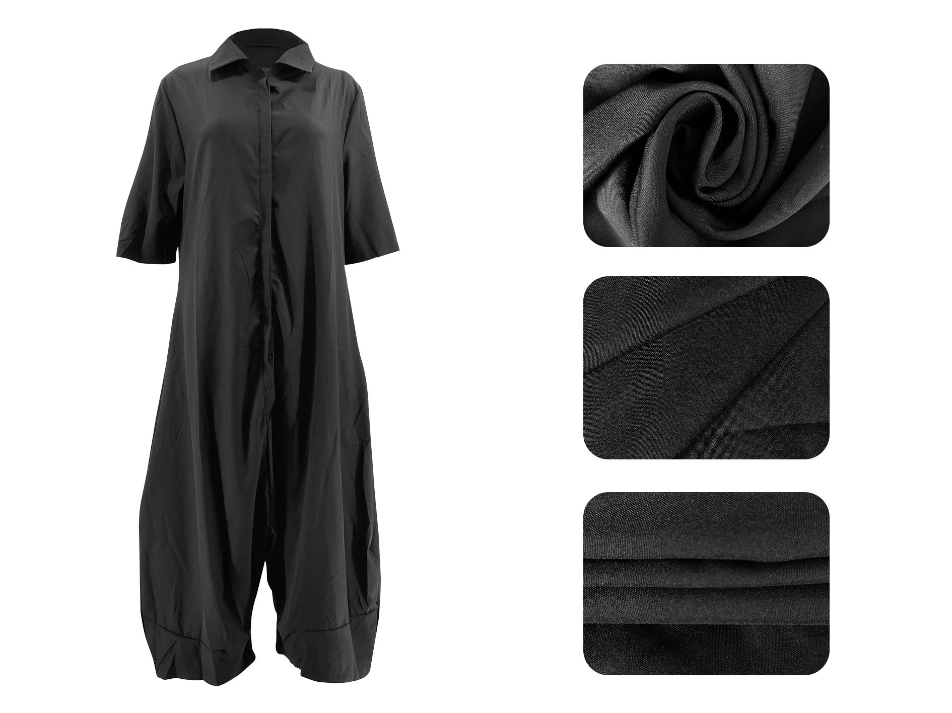 Women Solid Casual Wide-Leg Jumpsuit 8