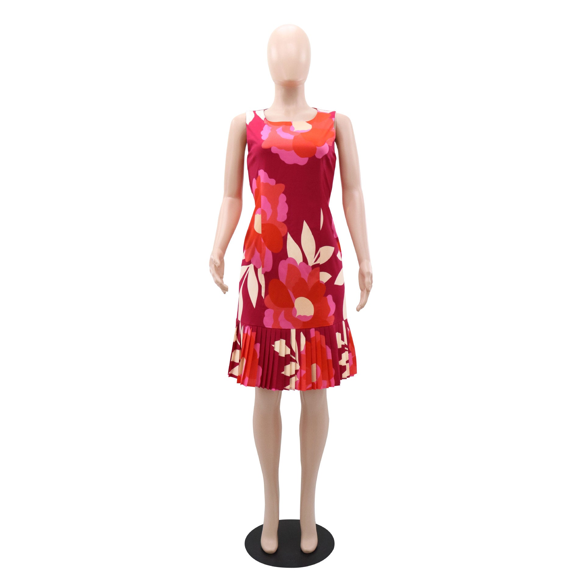 Women's Style Chic printed sleeveless Patchwork pleated dress 5