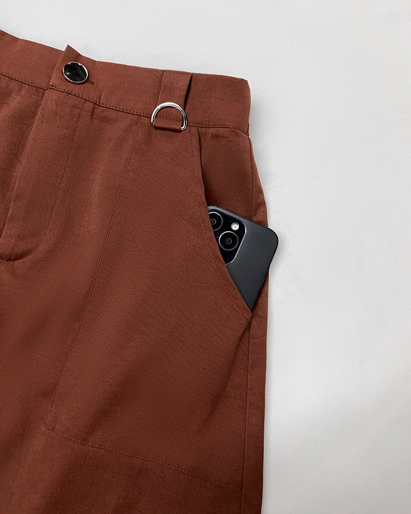 Women's Fashion Solid Color Sleeveless Zipper Metal Ring Vest & High Waist Slit Long Skirt Set 5