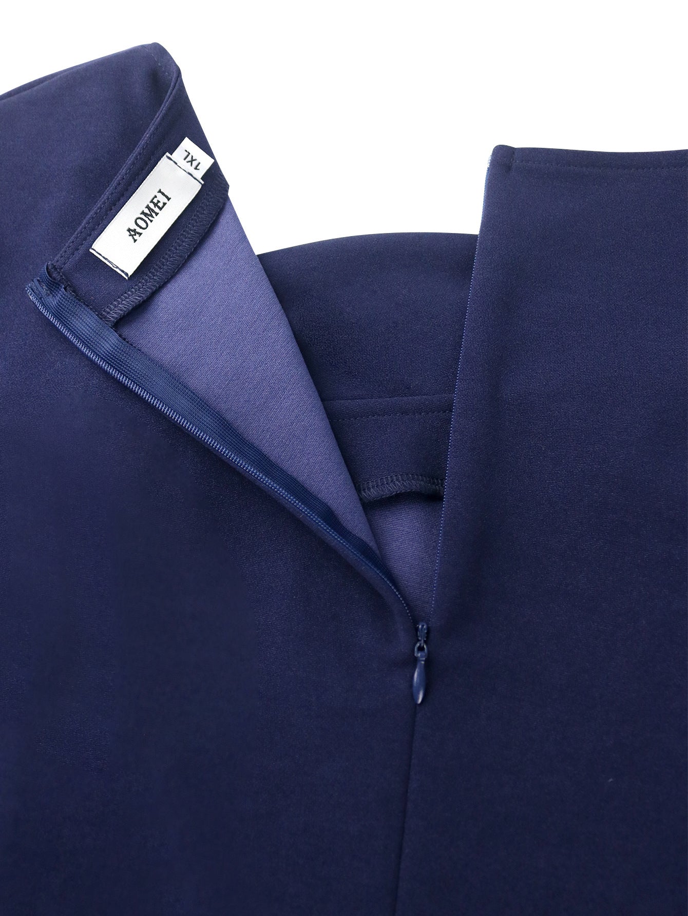 Plus Size Women asymmetric collar pleated Dress 17