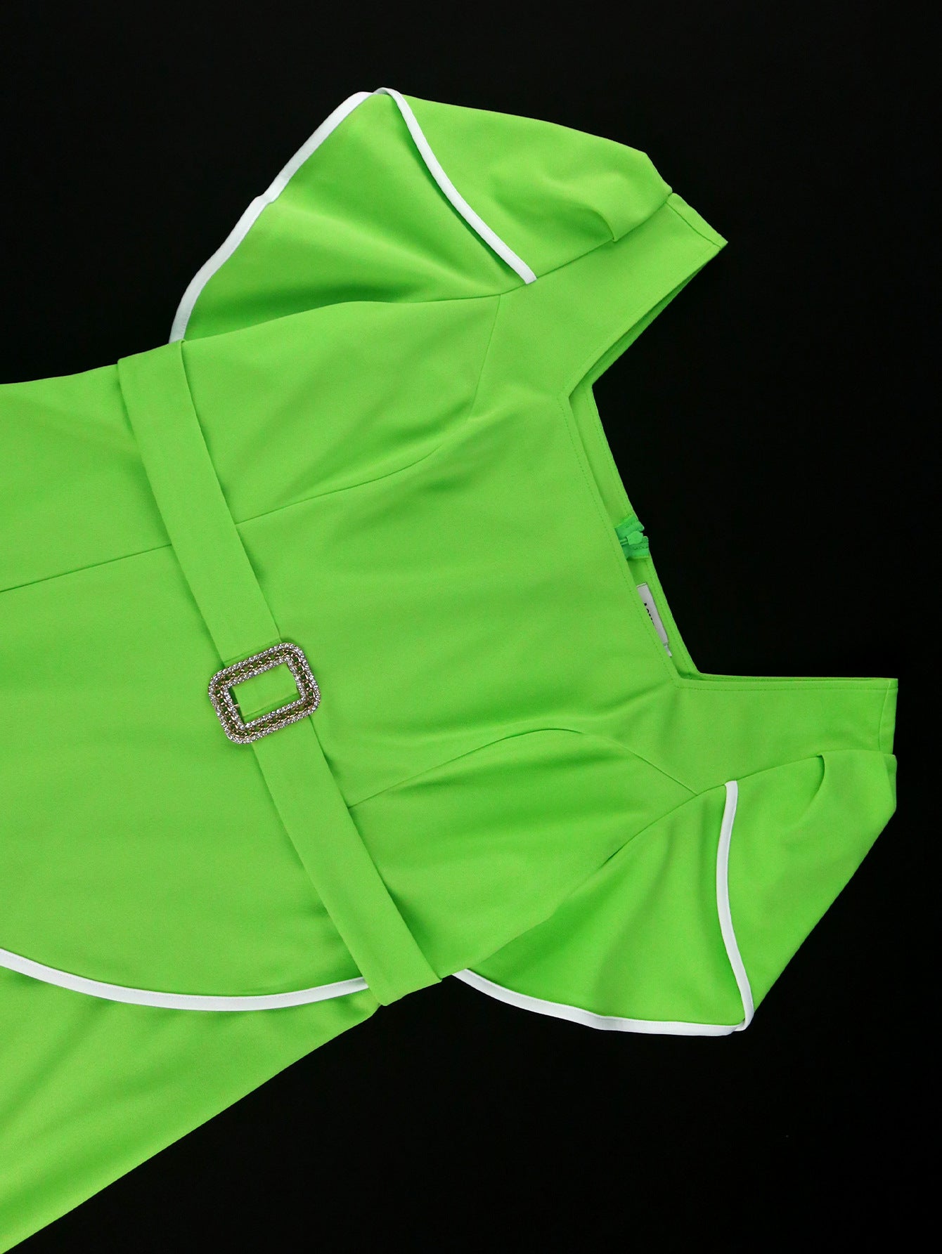 Women Elegant Square Neck Ruffle Sleeve Dress 7