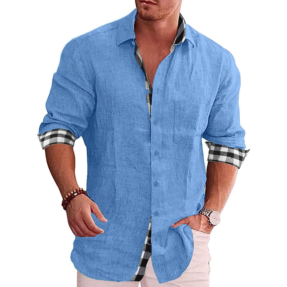 Men's Shirts Long Sleeve Fall Casual Linen Shirts 23