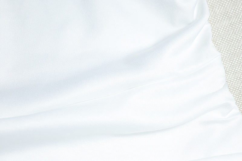 Women's Fashion Solid Color Slash Shoulder One-Shoulder Sleeveless Slit Long Dress 16