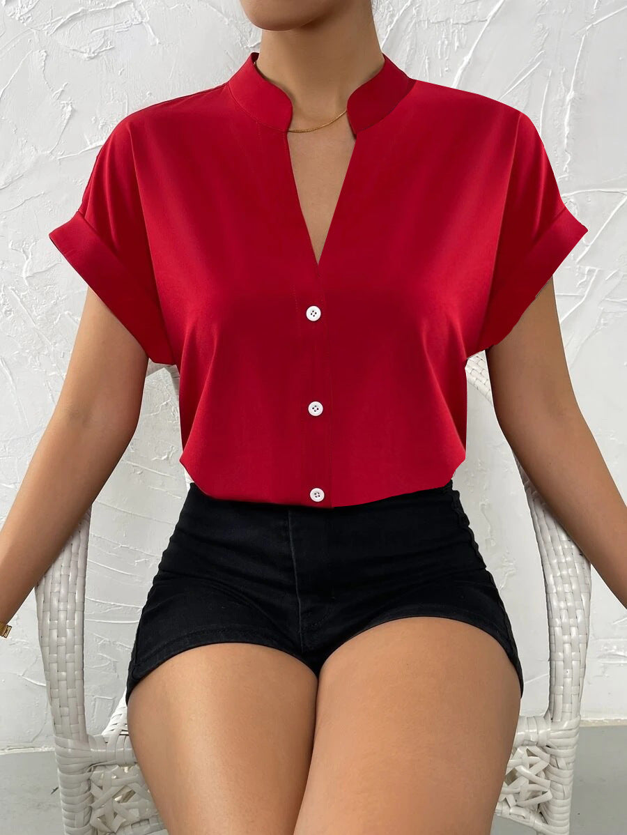 Women summer v-neck shirt 16