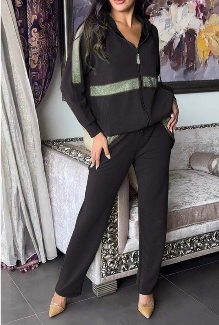 Autumn Winter Casual Long-Sleeved Hoodies Trousers 2-Piece Set 9