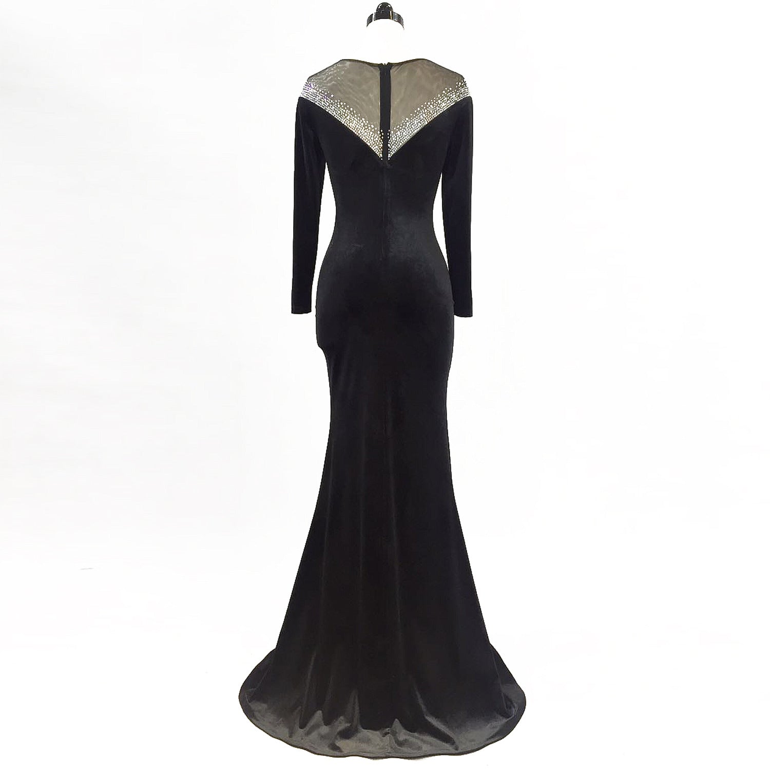 velvet Formal Party Evening Dress Winter Long Sleeve Corporate Annual Meeting Long Fishtail Party Dress 17