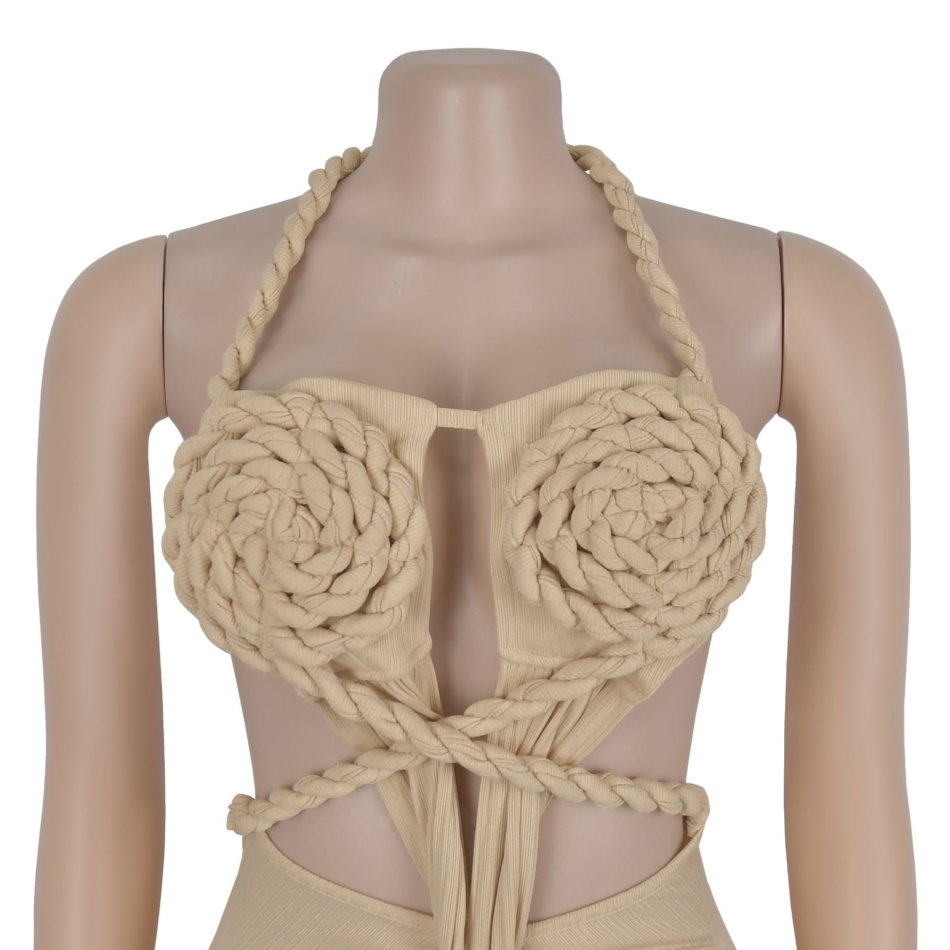 Women Sexy Casual Halter Neck Backless Solid Jumpsuit 19