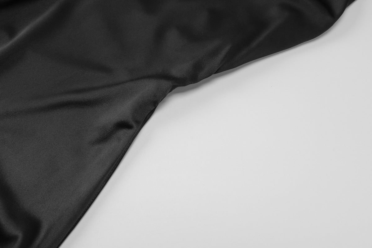 Spring and Summer Strap Satin Low Back Lace-Up Long Dress 11