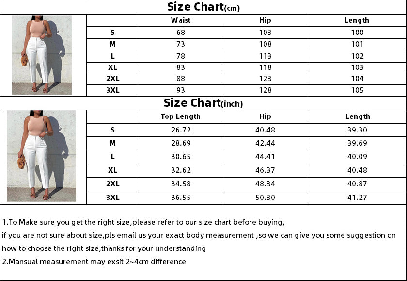 Plus Size Women Africa High Waist Solid Trousers 18