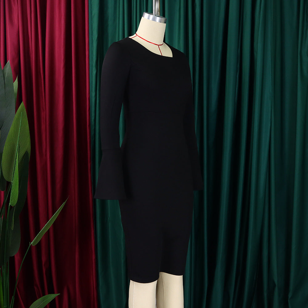 Women's Autumn Fashion Chic Elegant Africa Plus Size Bodycon Dress 14