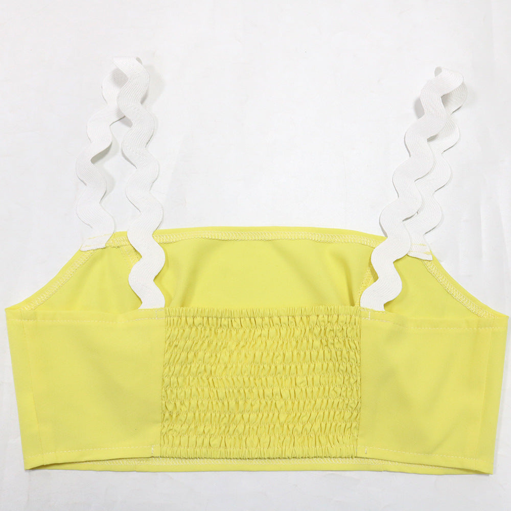 Women Sexy Suspender Crop Top and Skirt Two-piece Set 8