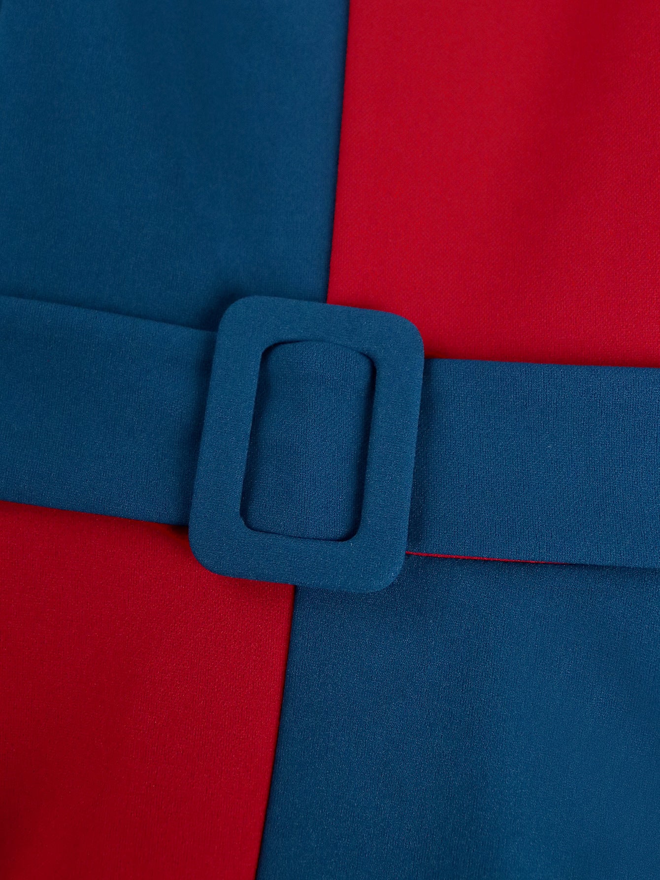 Plus-Size Women Contrast Short-Sleeved Round Neck Belt Elegant Party Dress 8