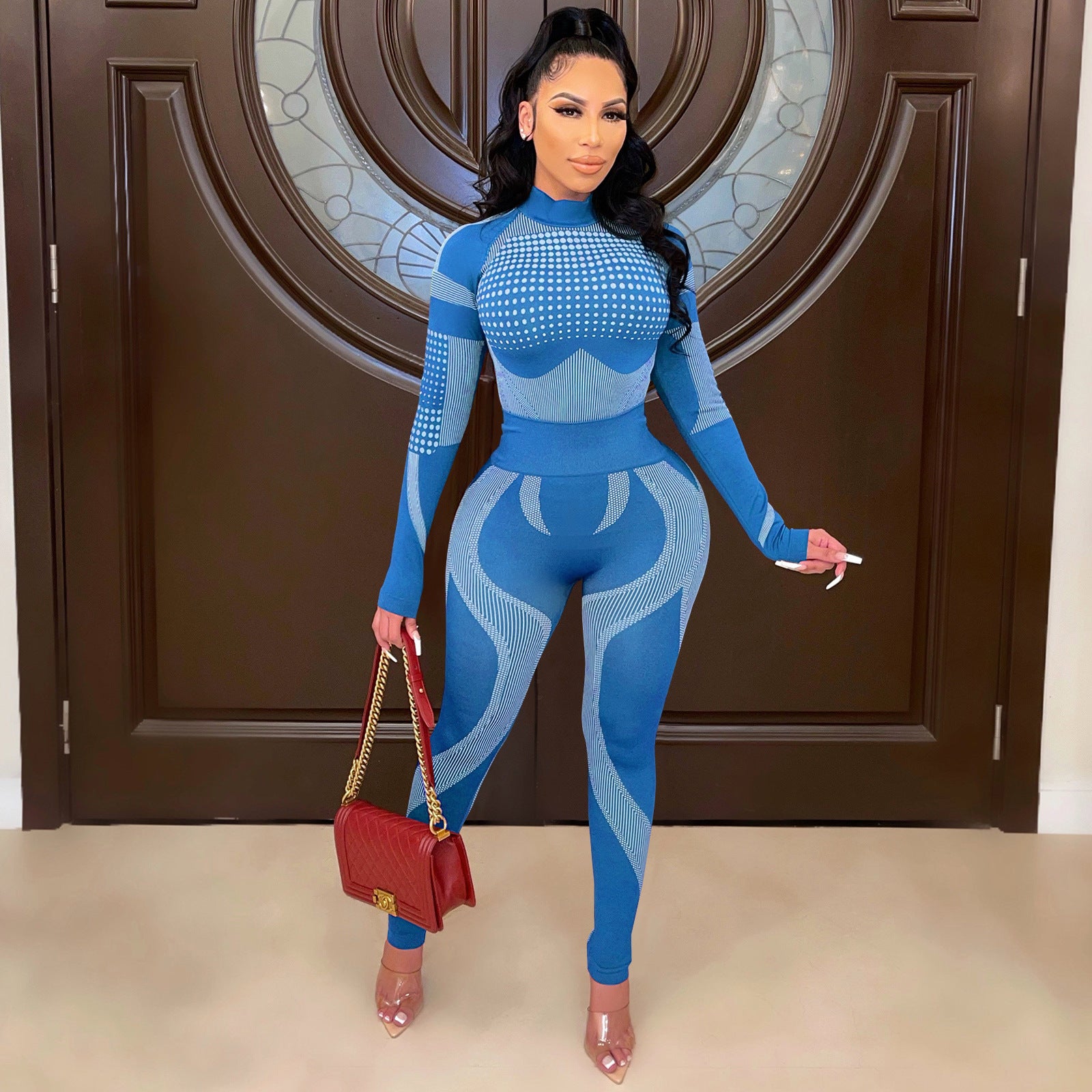 Women's Fashion Casual Sports Yoga Autumn And Winter Two-Piece Pants Set 6