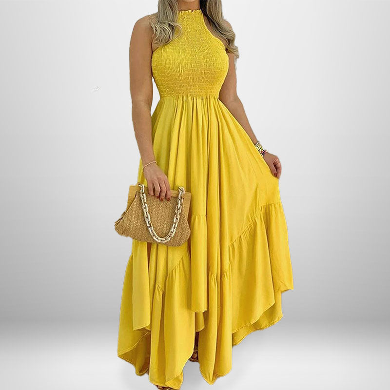 Women spring sleeveless Solid Dress 3