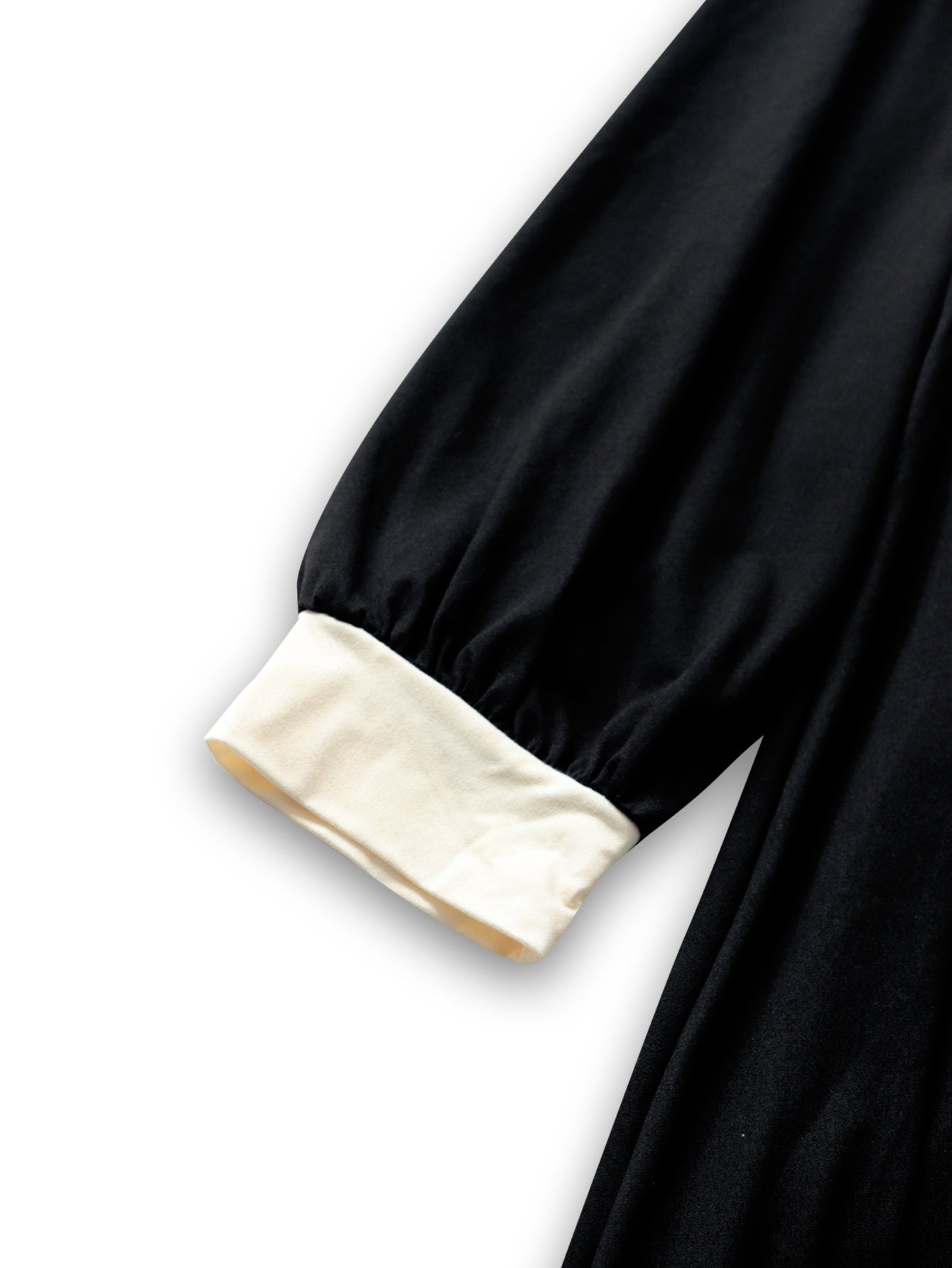 Plus-Size Women Fall/Winter Contrast Bow Black Maxi Dress 10