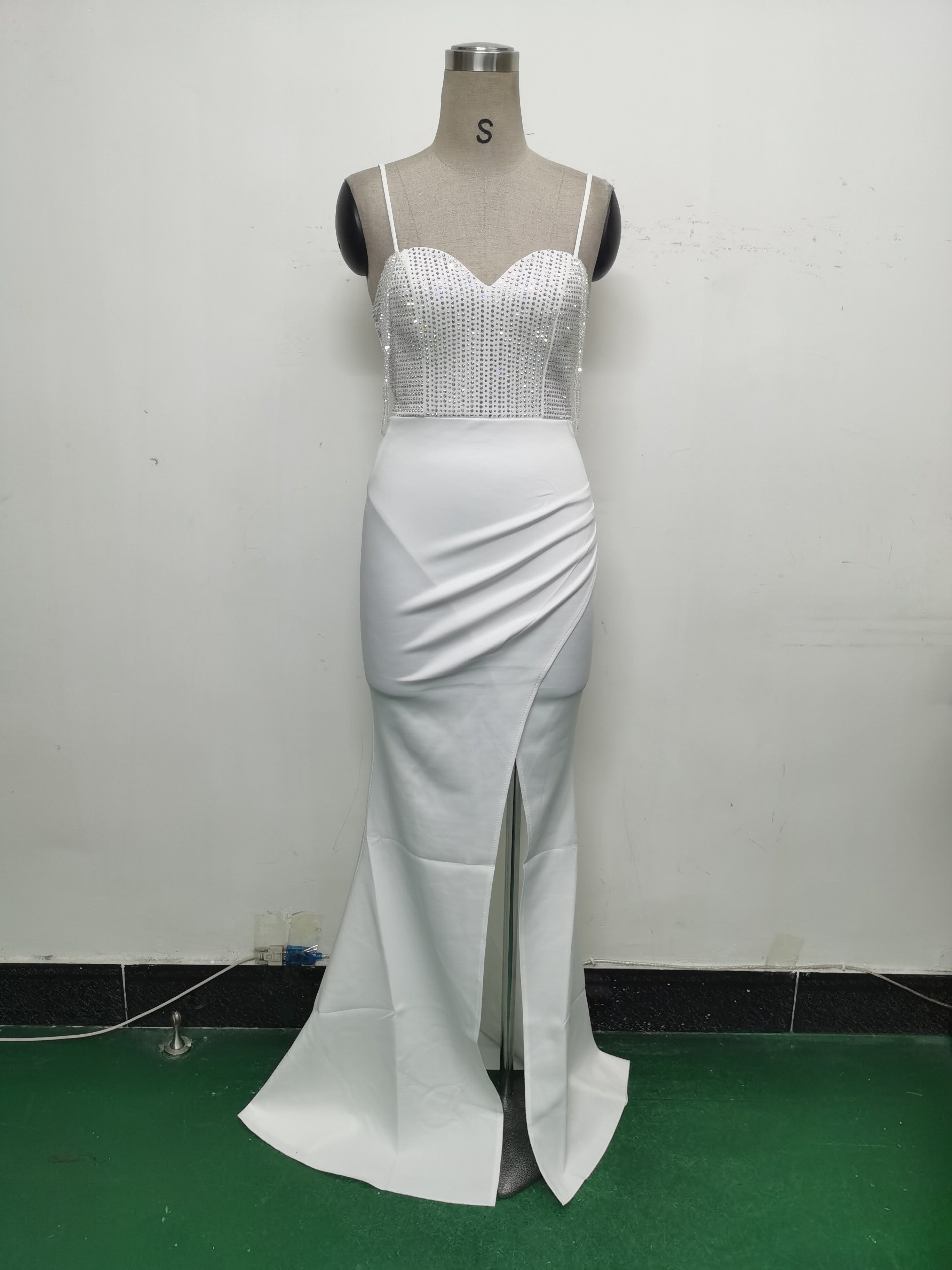 Women Beaded Sexy Suspender Evening Dress 24