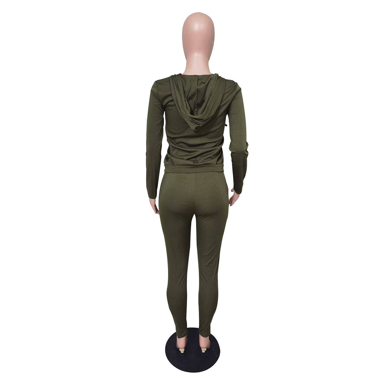 Women's Autumn Style Hat Pocket Zipper Fashion Casual Sport Two Piece Set 59