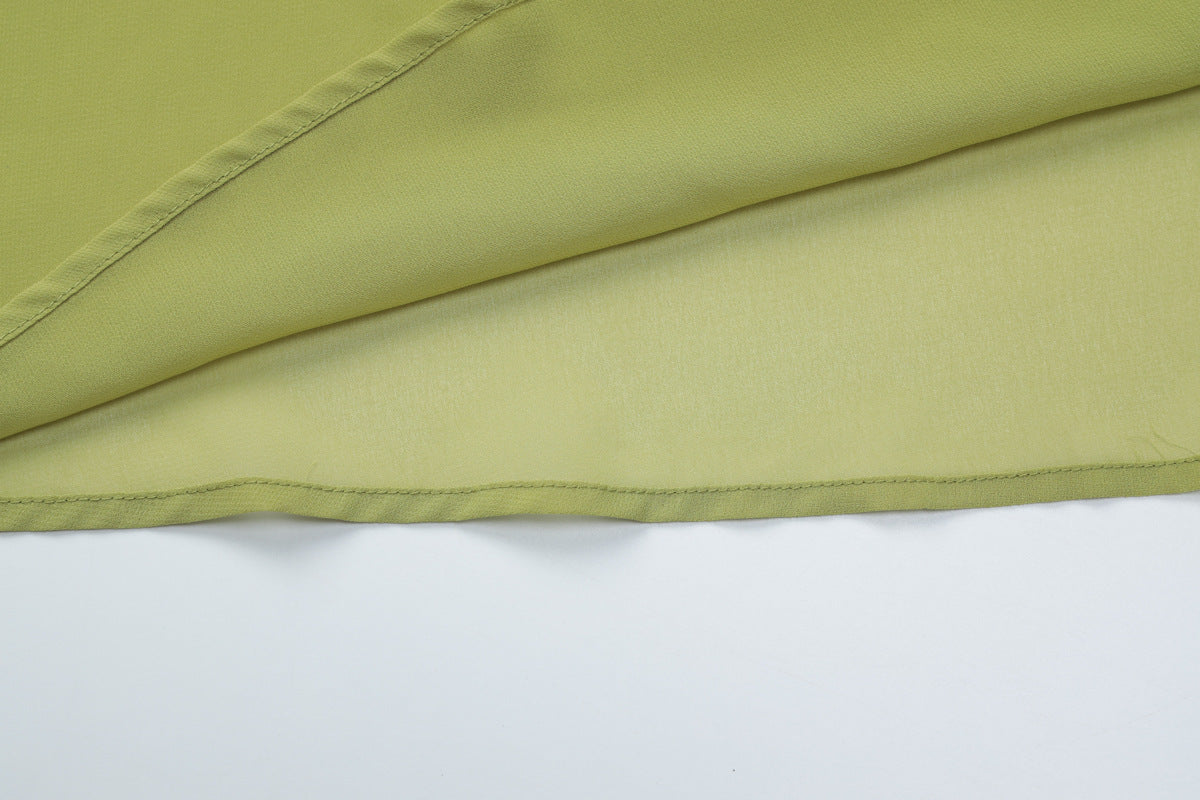 Women Sexy V-Neck Pleated Long Mesh Slit Halter Neck Dress 14