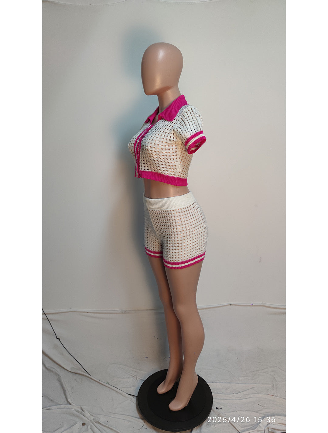 Women Sexy Knitting Top and Shorts Two-piece Set 4