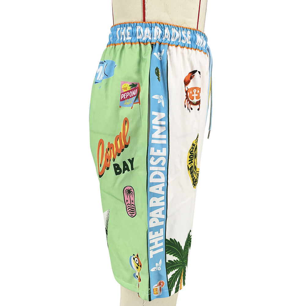 Women Style printed short-sleeved Top and shorts two-piece set 9