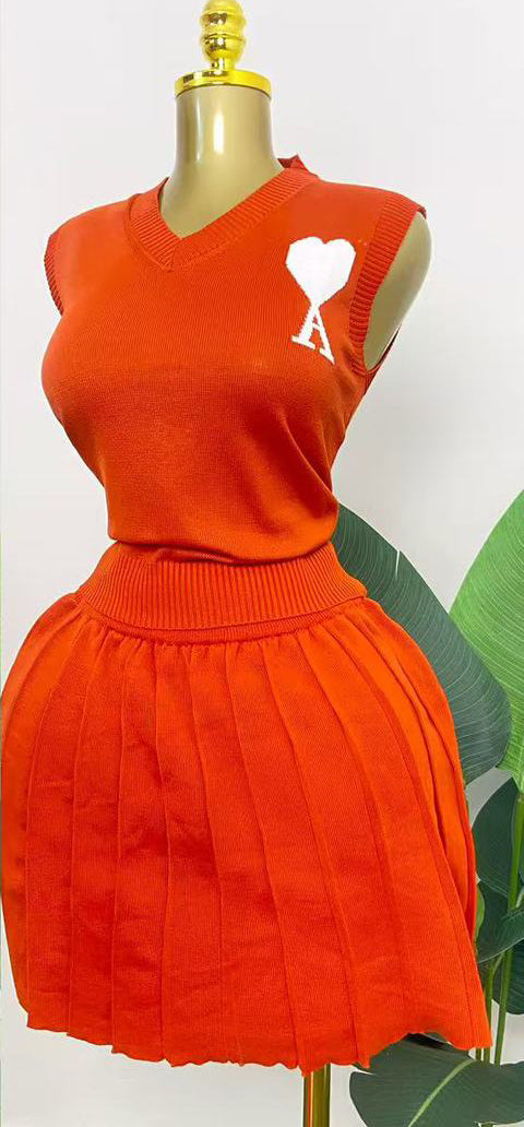 Summer Knitting Two-Piece Skirt Set 3